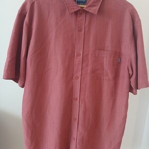 O'Neill Men's Casual Rust Button Down Shirt